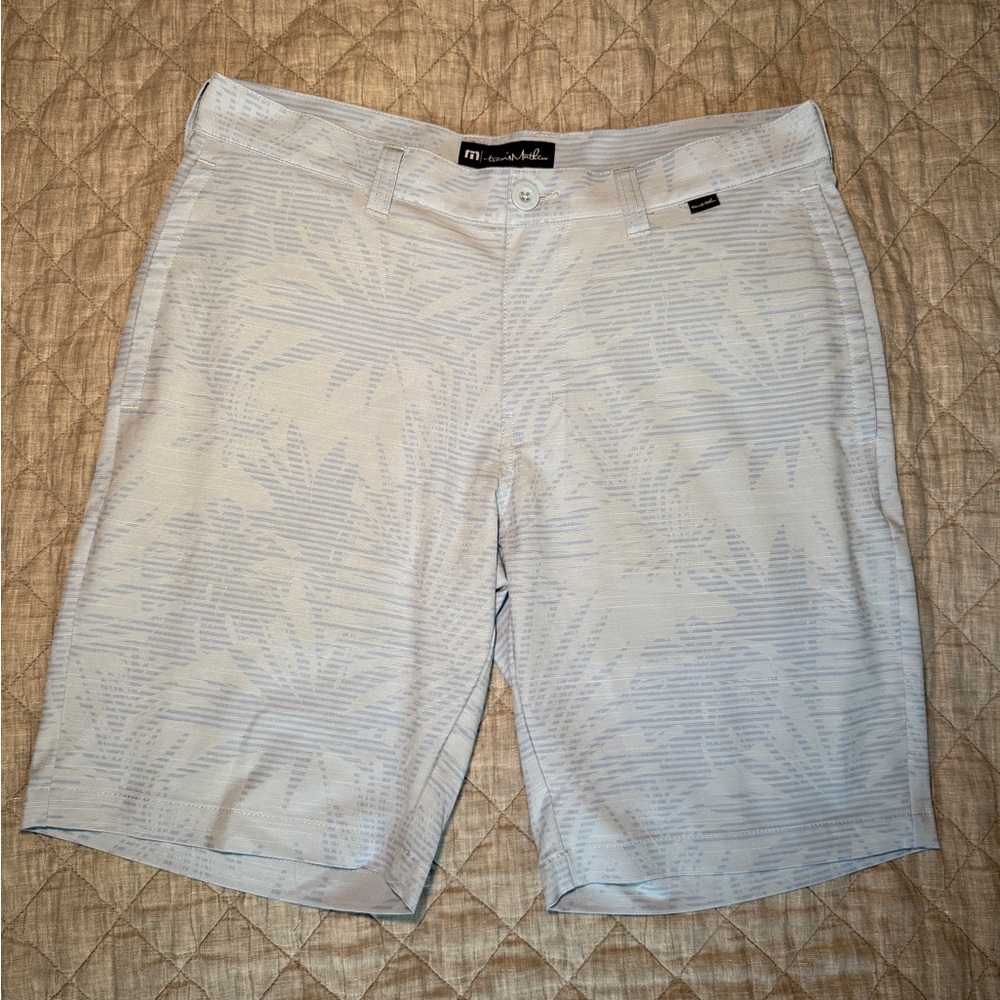 Light Blue Patterned Shorts